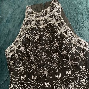 NWT Beautiful Beaded Silk Top. Sz: Med